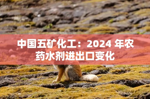 中国五矿化工：2024 年农药水剂进出口变化