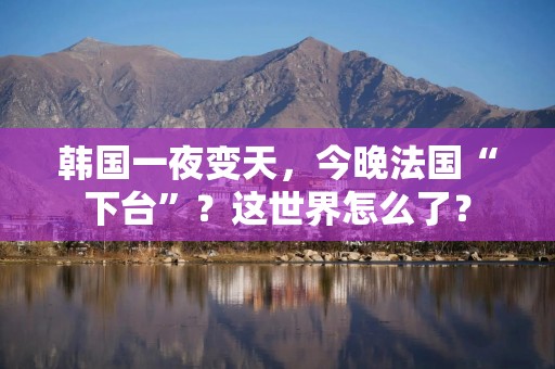 韩国一夜变天，今晚法国“下台”？这世界怎么了？