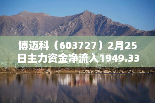 博迈科（603727）2月25日主力资金净流入1949.33万元