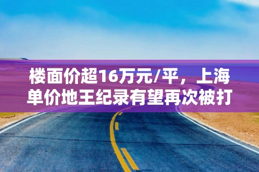楼面价超16万元/平，上海单价地王纪录有望再次被打破