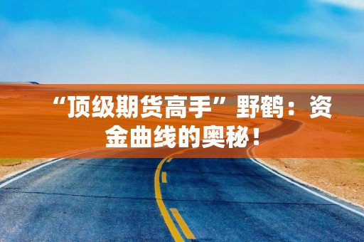 “顶级期货高手”野鹤：资金曲线的奥秘！