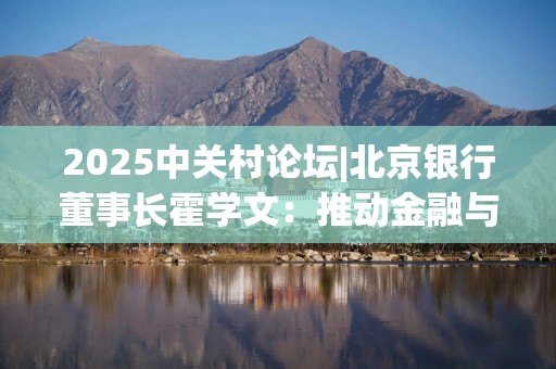 2025中关村论坛|北京银行董事长霍学文：推动金融与科技双向奔赴 重点打好“三张牌”
