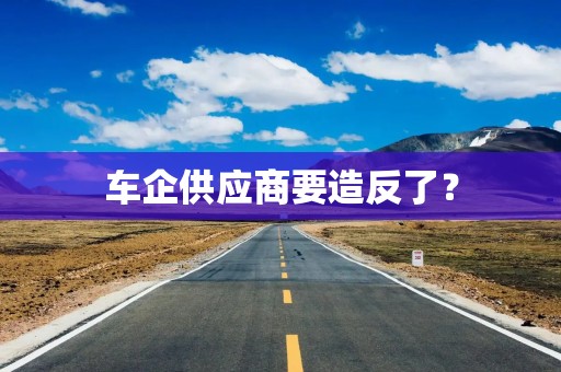 车企供应商要造反了？