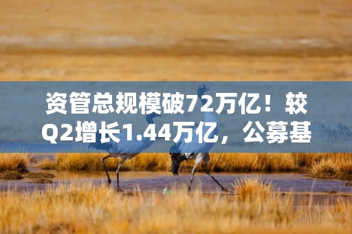资管总规模破72万亿！较Q2增长1.44万亿，公募基金贡献近万亿增量