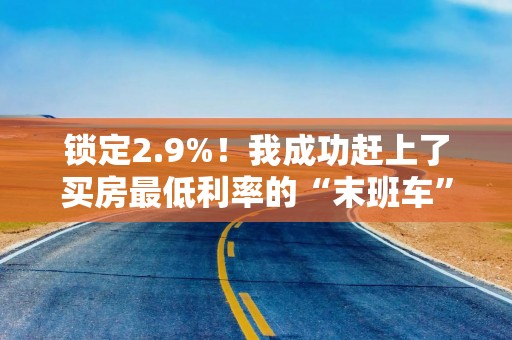 锁定2.9%！我成功赶上了买房最低利率的“末班车”