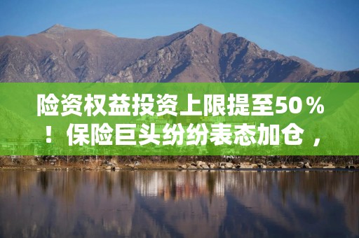 险资权益投资上限提至50％！保险巨头纷纷表态加仓 ，万亿元“活水”在路上