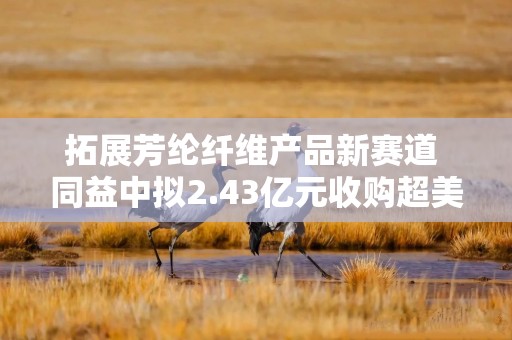 拓展芳纶纤维产品新赛道 同益中拟2.43亿元收购超美斯新材料75.8%股份