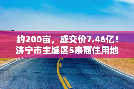 约200亩，成交价7.46亿！济宁市主城区5宗商住用地成功出让