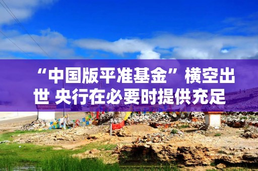“中国版平准基金”横空出世 央行在必要时提供充足的再贷款支持