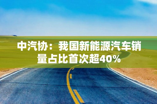 中汽协：我国新能源汽车销量占比首次超40%