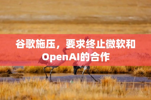 谷歌施压，要求终止微软和OpenAI的合作