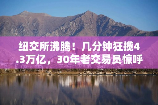 纽交所沸腾！几分钟狂揽4.3万亿，30年老交易员惊呼：这是真的吗？！