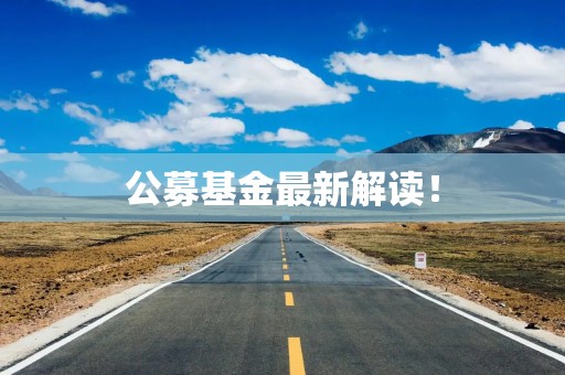公募基金最新解读！