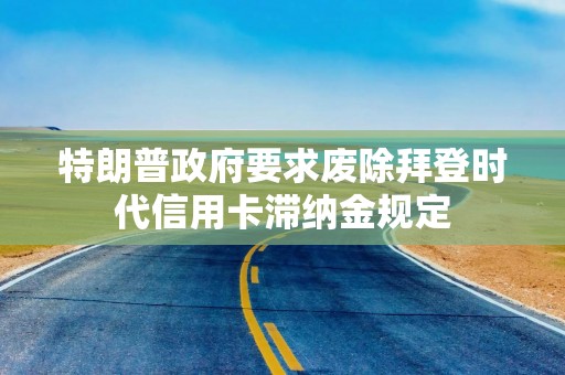 特朗普政府要求废除拜登时代信用卡滞纳金规定