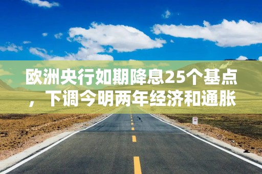 欧洲央行如期降息25个基点，下调今明两年经济和通胀预期