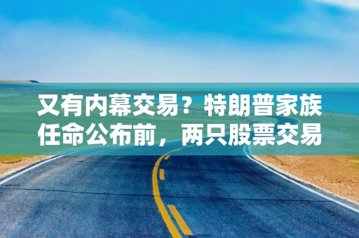 又有内幕交易？特朗普家族任命公布前，两只股票交易量飙升
