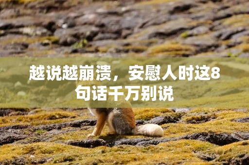 越说越崩溃，安慰人时这8句话千万别说