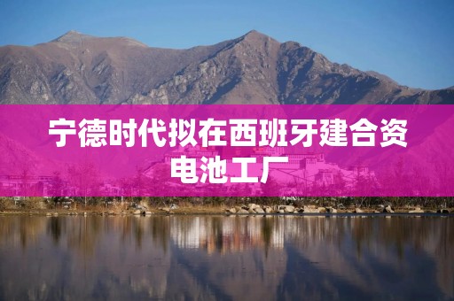 宁德时代拟在西班牙建合资电池工厂