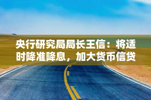 央行研究局局长王信：将适时降准降息，加大货币信贷投放力度