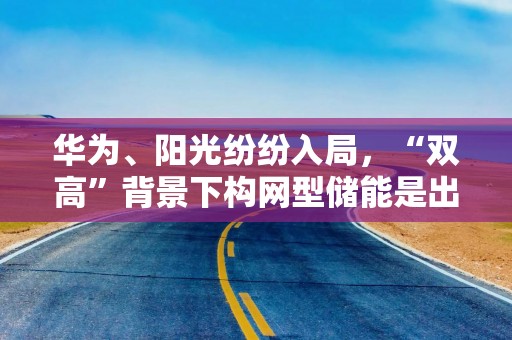 华为、阳光纷纷入局，“双高”背景下构网型储能是出海最优解么？