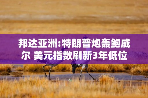 邦达亚洲:特朗普炮轰鲍威尔 美元指数刷新3年低位