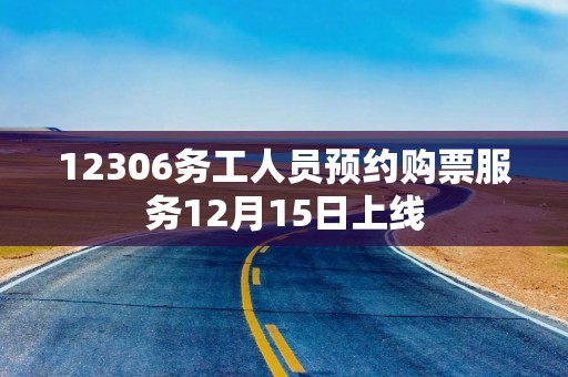 12306务工人员预约购票服务12月15日上线
