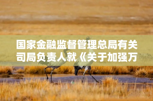 国家金融监督管理总局有关司局负责人就《关于加强万能型人身保险监管有关事项的通知》答记者问