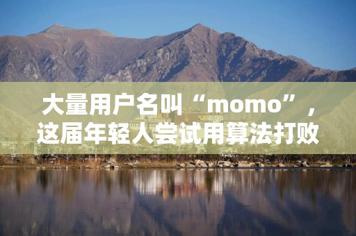 大量用户名叫“momo”，这届年轻人尝试用算法打败算法