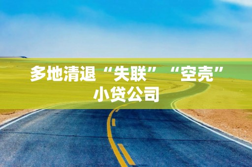 多地清退“失联”“空壳”小贷公司