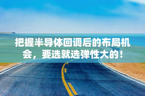 把握半导体回调后的布局机会，要选就选弹性大的！