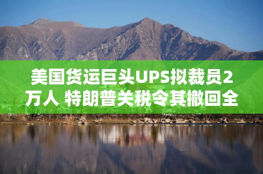 美国货运巨头UPS拟裁员2万人 特朗普关税令其撤回全年财务指引