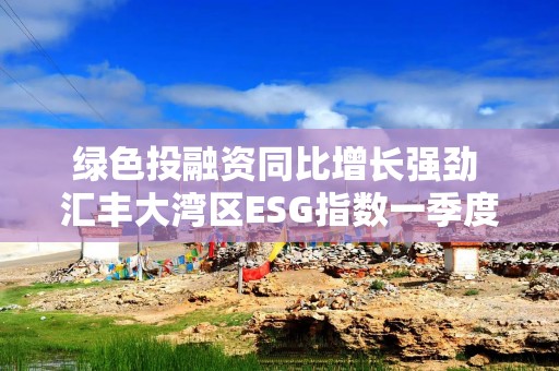 绿色投融资同比增长强劲 汇丰大湾区ESG指数一季度同比微升