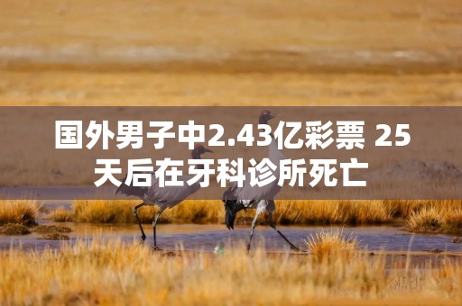 国外男子中2.43亿彩票 25天后在牙科诊所死亡