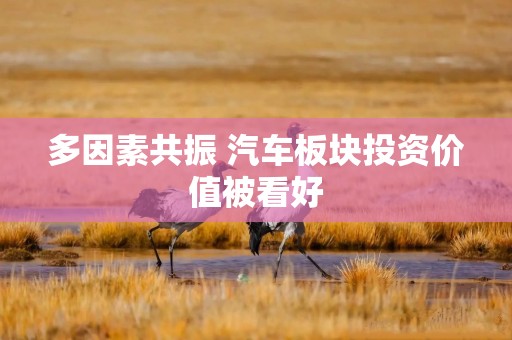 多因素共振 汽车板块投资价值被看好