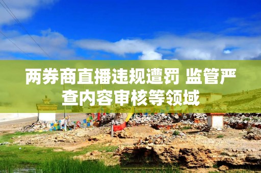 两券商直播违规遭罚 监管严查内容审核等领域