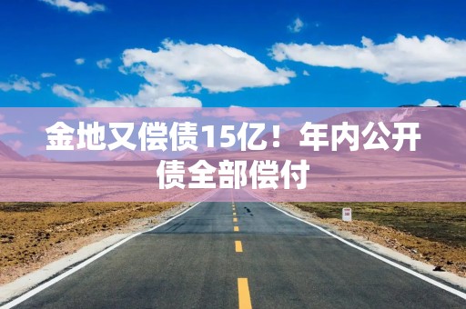 金地又偿债15亿！年内公开债全部偿付