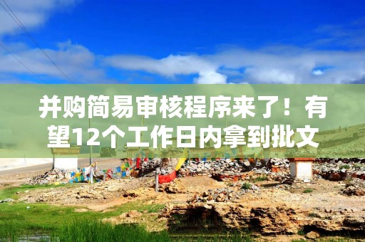 并购简易审核程序来了！有望12个工作日内拿到批文