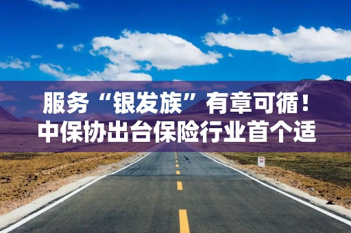 服务“银发族”有章可循！中保协出台保险行业首个适老服务规范
