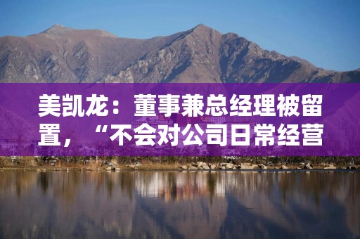 美凯龙：董事兼总经理被留置，“不会对公司日常经营产生重大影响”