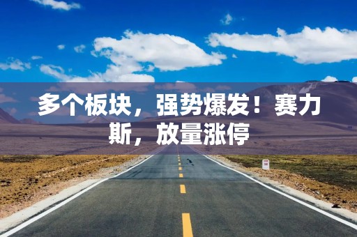多个板块，强势爆发！赛力斯，放量涨停