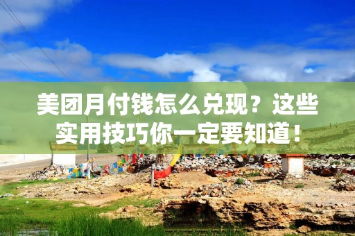 美团月付钱怎么兑现？这些实用技巧你一定要知道！