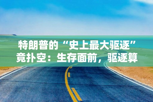 特朗普的“史上最大驱逐”竟扑空：生存面前，驱逐算什么？