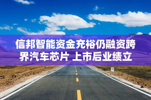 信邦智能资金充裕仍融资跨界汽车芯片 上市后业绩立即变脸净利连降三年