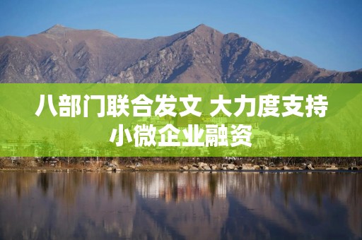 八部门联合发文 大力度支持小微企业融资
