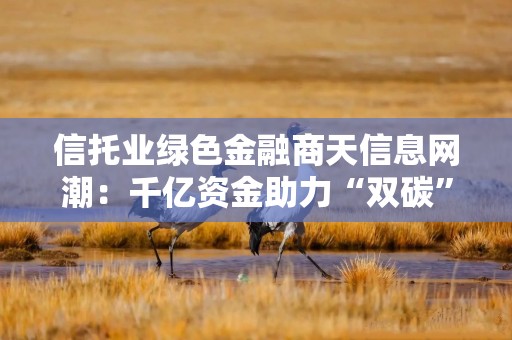 信托业绿色金融商天信息网潮：千亿资金助力“双碳”目标