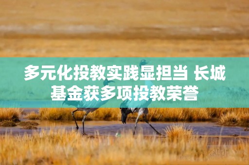 多元化投教实践显担当 长城基金获多项投教荣誉