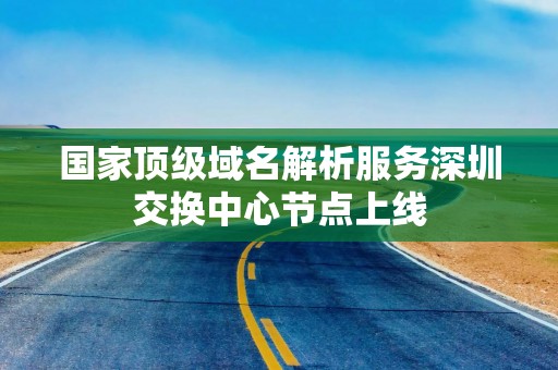 国家顶级域名解析服务深圳交换中心节点上线