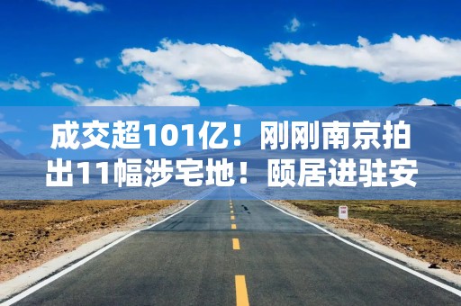 成交超101亿！刚刚南京拍出11幅涉宅地！颐居进驻安德门