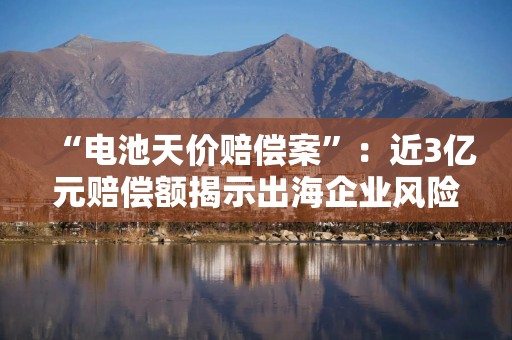 “电池天价赔偿案”：近3亿元赔偿额揭示出海企业风险新挑战，产品责任保险如何打造“保护伞的保护伞”？