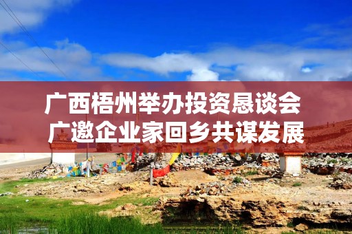 广西梧州举办投资恳谈会 广邀企业家回乡共谋发展